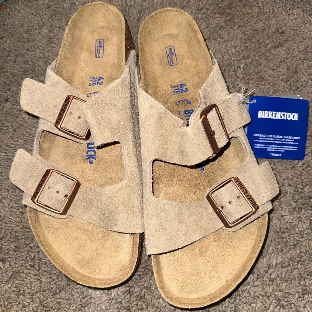 Birkenstock Light Brown Suede Slip-Ons
